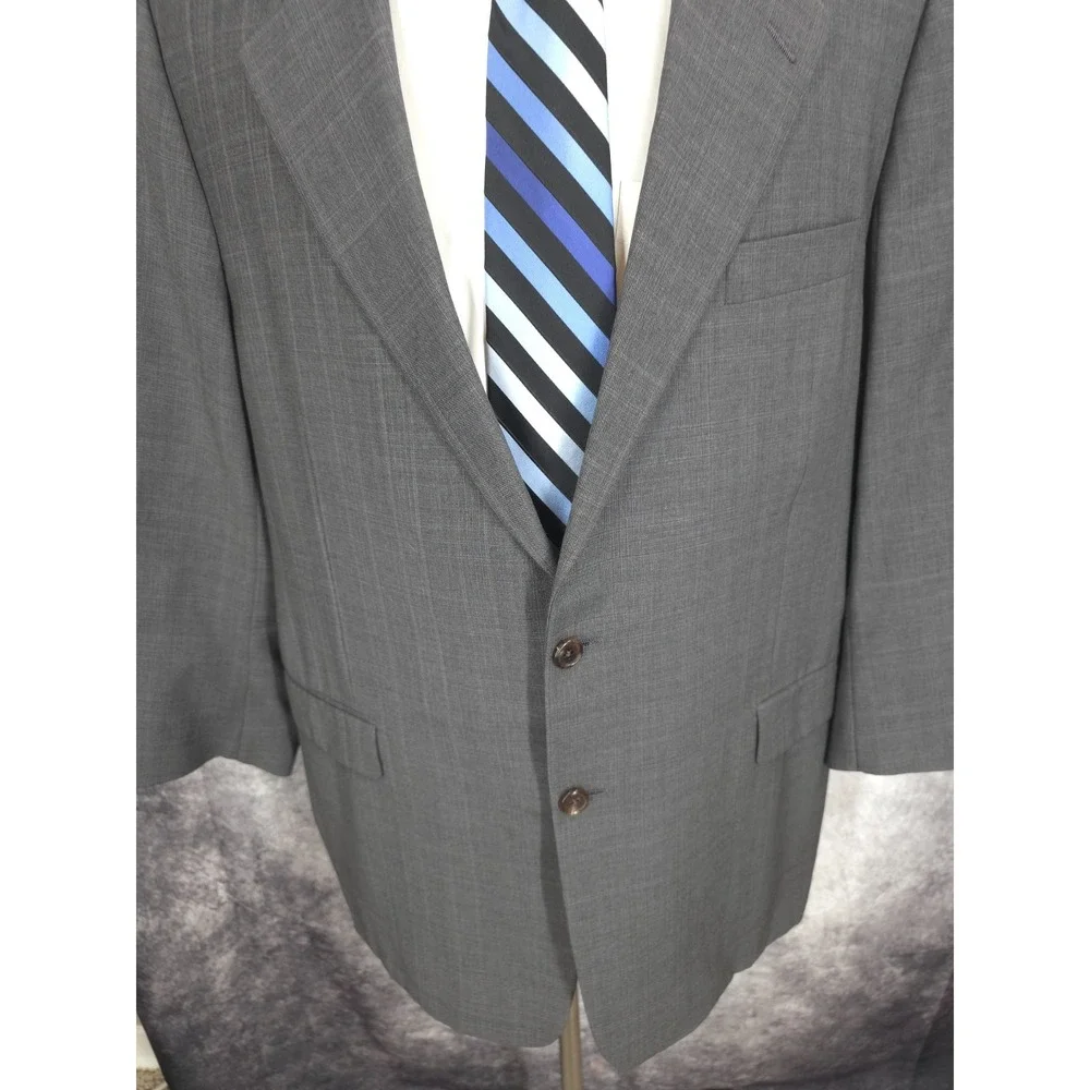 Hickey Freeman Blazer Mens 44 Gray Sports Coat Jacket 2‎ Buttons Single Vent